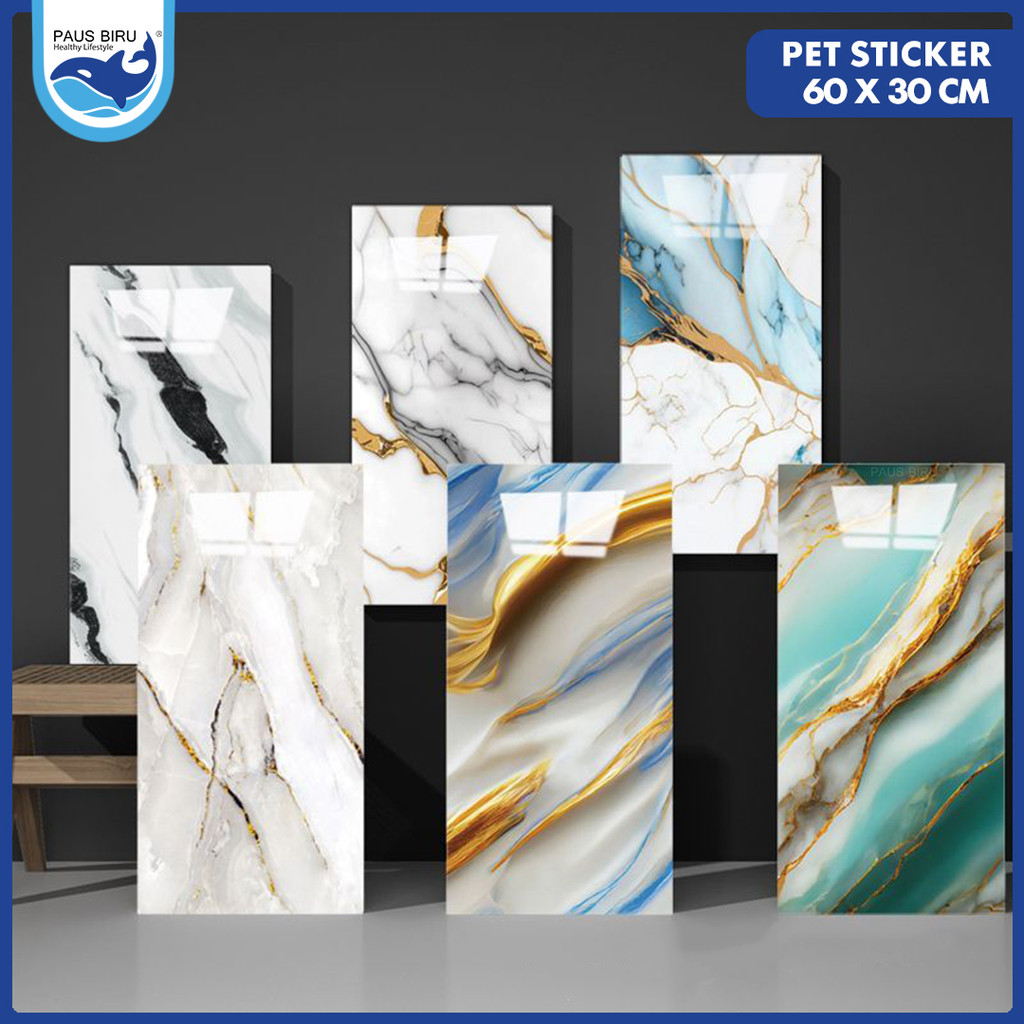 Paus Biru - Paus Biru - Wallpaper dinding Vinyl Marble 30 x 60 cm 0,3cm Vinyl Marbel Granit Stiker K