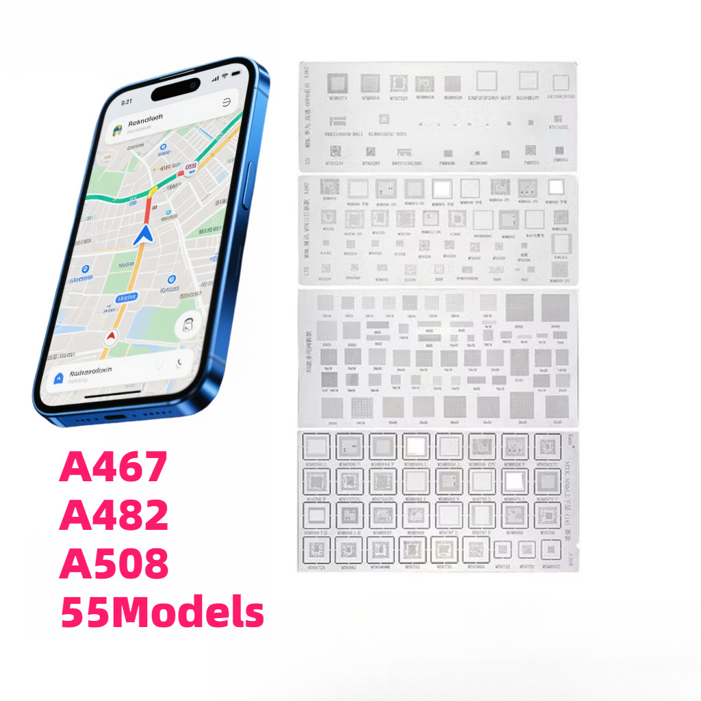 4PCS/set Cetakan Universal IC Plat Amaoe Amaoe A467 / A482 / A508 / 55Models / Stencil Plat BGA Univ