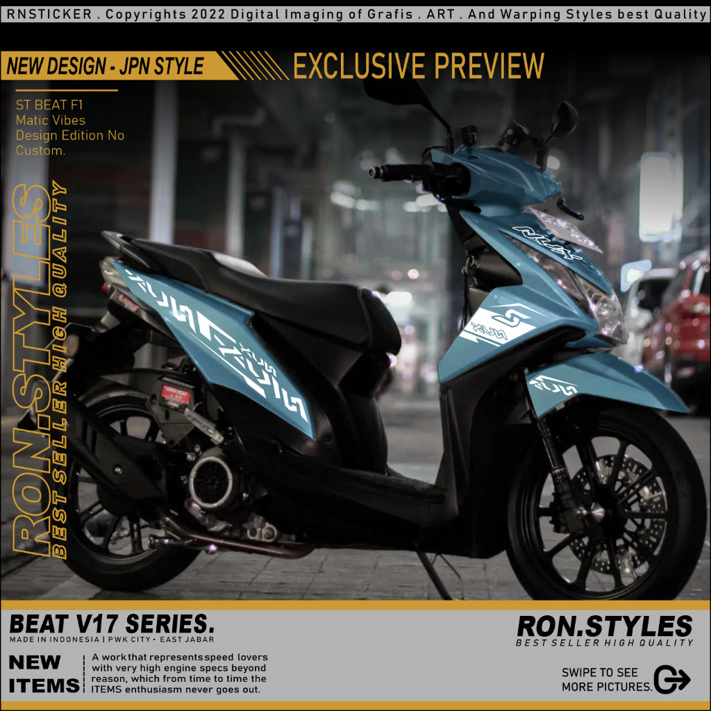 STICKER CUTTING STRIPING VARIASI BEAT FI 2013-2015 STRIPING VARIASI BEAT F1SIMPLE STRIPING BEAT FI