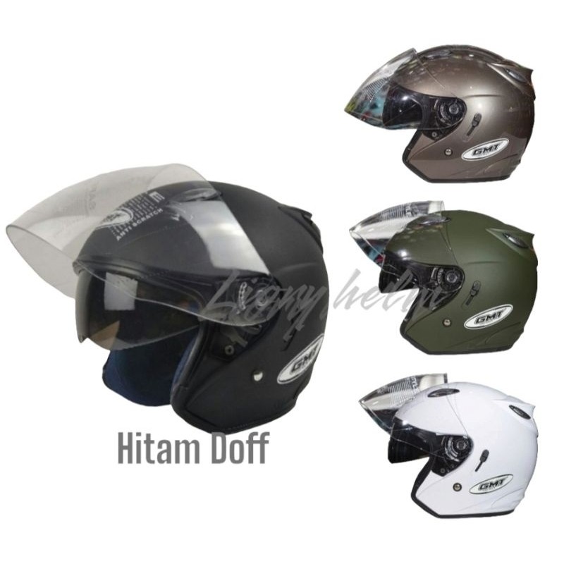HELM SEPEDA MOTOR HELM HALF FACE GMT/HELM DOUBLE VISOR/HELM MOTOR SNI/HELM MURAH/HELM PRIA DEWASA/OR