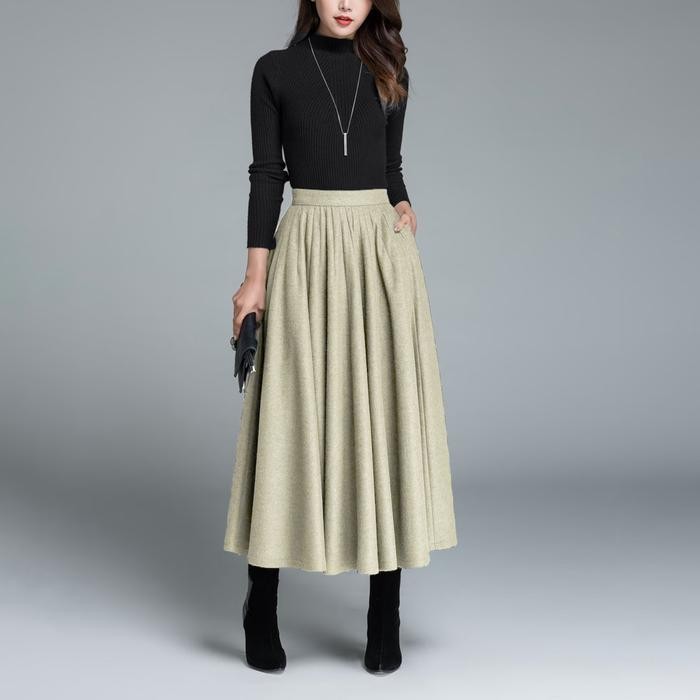 GENKA - Rok Panjang -Chloe Long Skirt - Beige