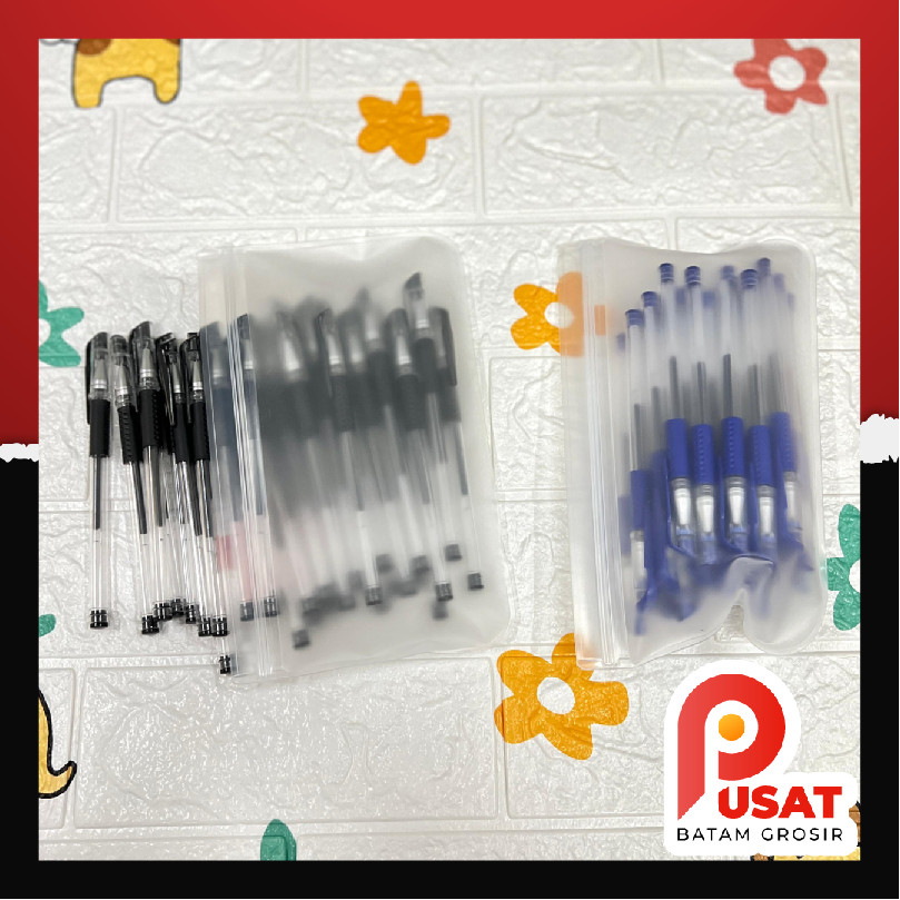 

Pusat Batam Grosir - S1300 Set Pulpen Gel 0.5 mm / Pouch Pena Isi 30PCS / Alat Tulis Sekolah