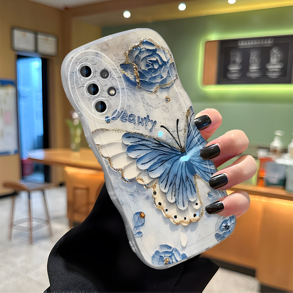 Casing Hp Untuk Compitable With Samsung A72 5G Kesing Soft Phone Case Bergelombang Butterfly 5016 So