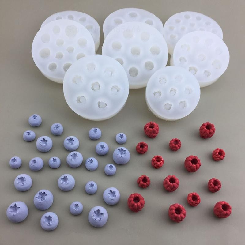 

3D Blueberry Raspberry Candle Mold Simulation Fruit Fondant Silicone Mould DIY Chocolate Cookie Baking Mold Cake Decorating Tool