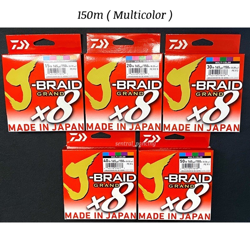 Senar PE Daiwa J-Braid Grand X8 150m ( Multicolor )