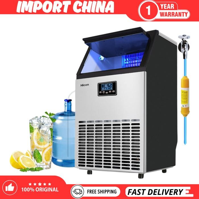 Mesin ice Kristal Iceler Ice Maker 80kg/24Jam untuk Cafe Restoran Cube Ice Maker