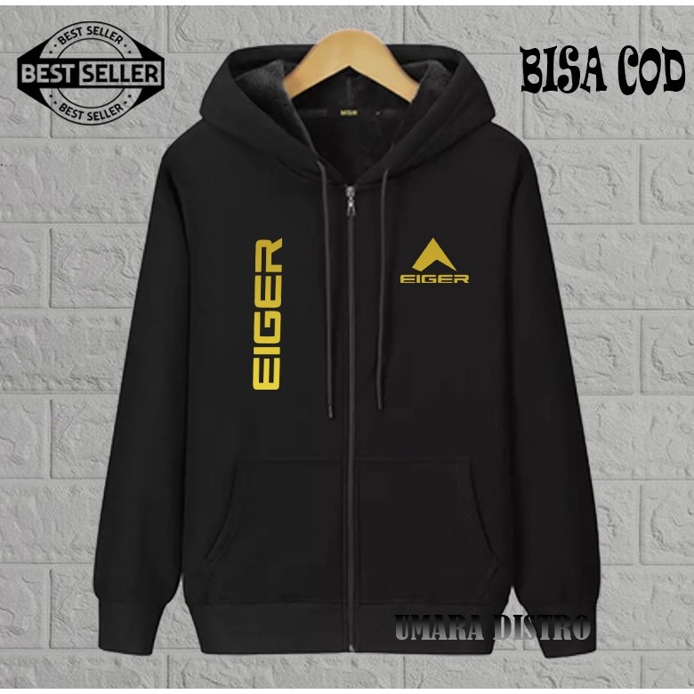 Umara86 Jaket Distro Resleting Kupluk 1205 Kiri Kanan Text Gold Jaket Cewek Cowok Premium Jaket Musi
