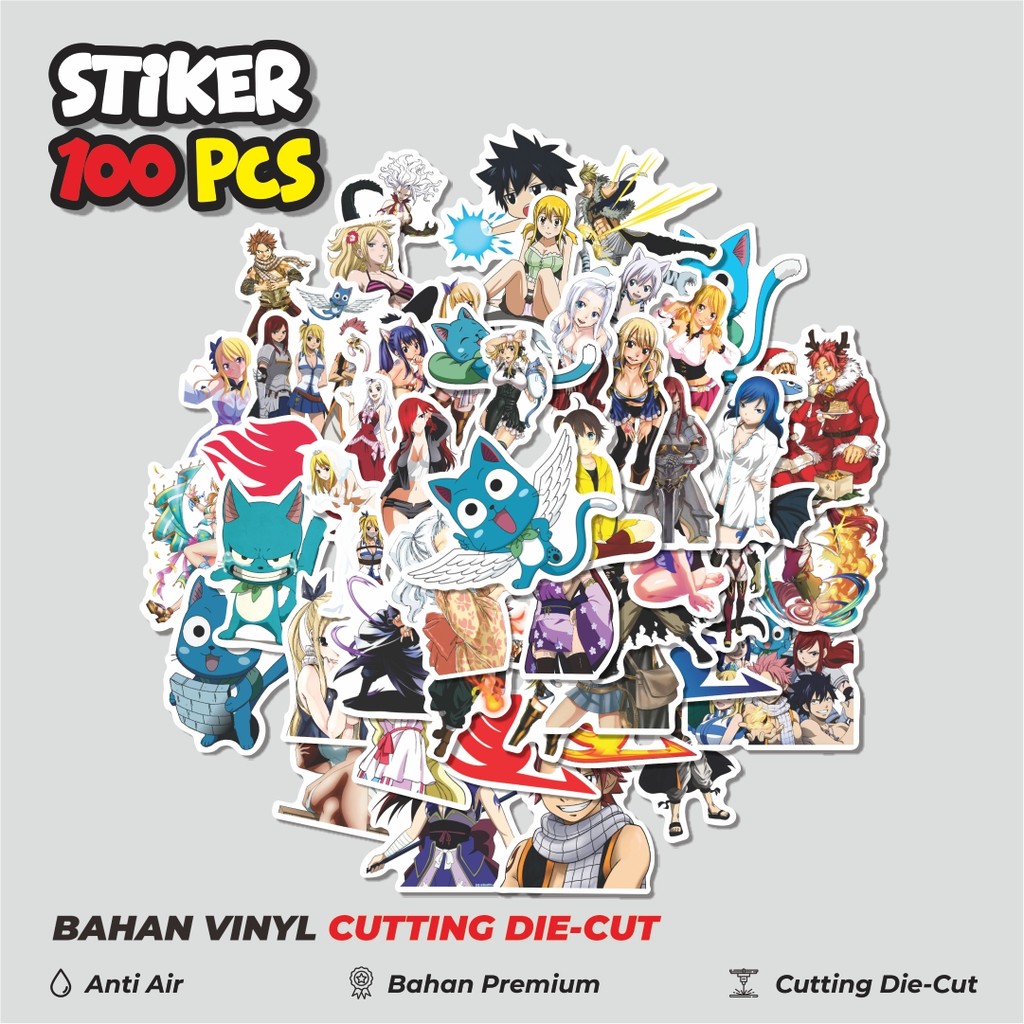 

Terbaru! 50 pcs Sticker Anime Fairy Tail Dekorasi Lucu Kreatif untuk Notebook, Skateboard, HP