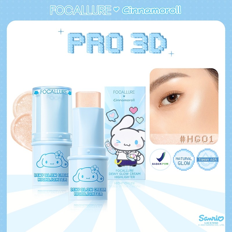FOCALLURE X Sanrio Pro 3D Creamy Highlighter Stick #CallMeBeauty Focallure Highlighter