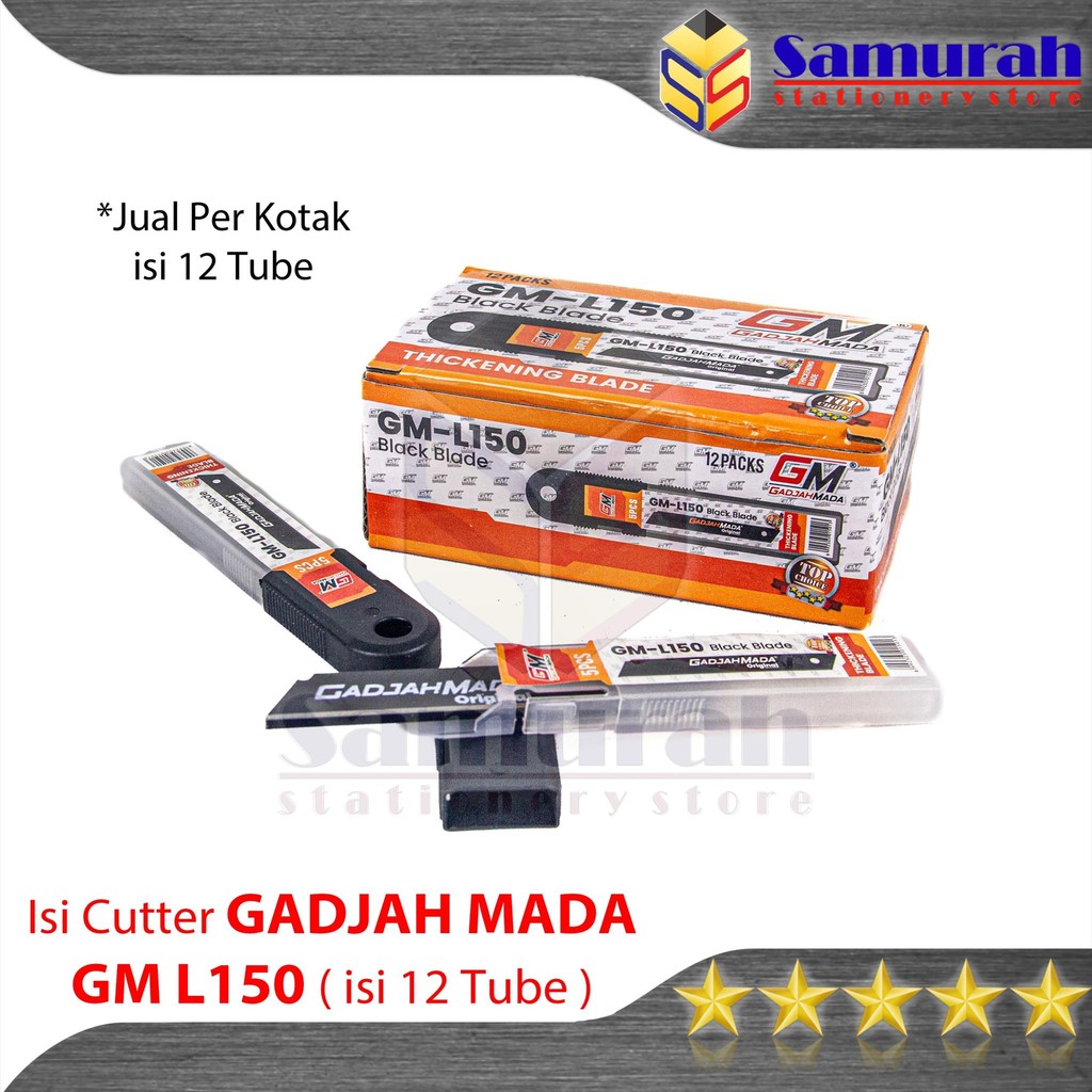 

Isi Cuter Besar Gadjah Mada L 150 Besi Warrna Hitam / Cutter Refill L-150 GM Black Edition ( BOX )