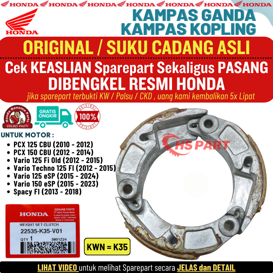 Kampas Ganda Otomatis Kopling Vario 125 LED Original Vario 125 Old Vario 150 Led Original PCX 150 Sp