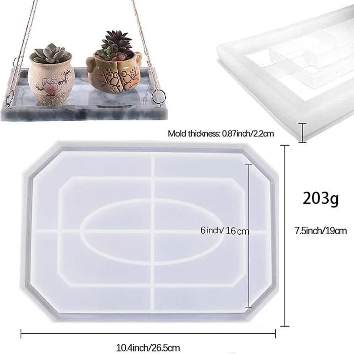 [Promo] Cetakan SIlikon Resin Storage Tray Crystal Epoxy Resin Mold - 2