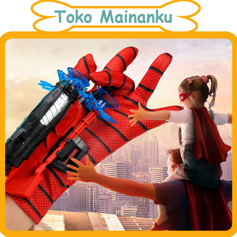 Sarung Tangan Spider-Man, Mainan Proyektil Senjata Peluru Lembut Dinding Yang Dapat Lengket, Sarung 