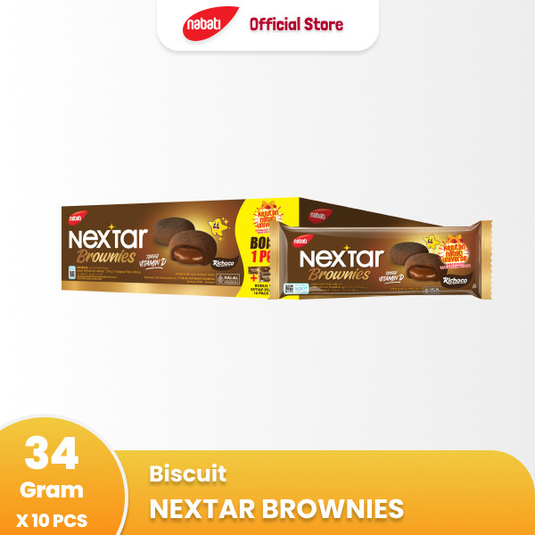 

Nextar Brownies Choco 34gr x 10 pcs - Kukis Tekstur Lembut