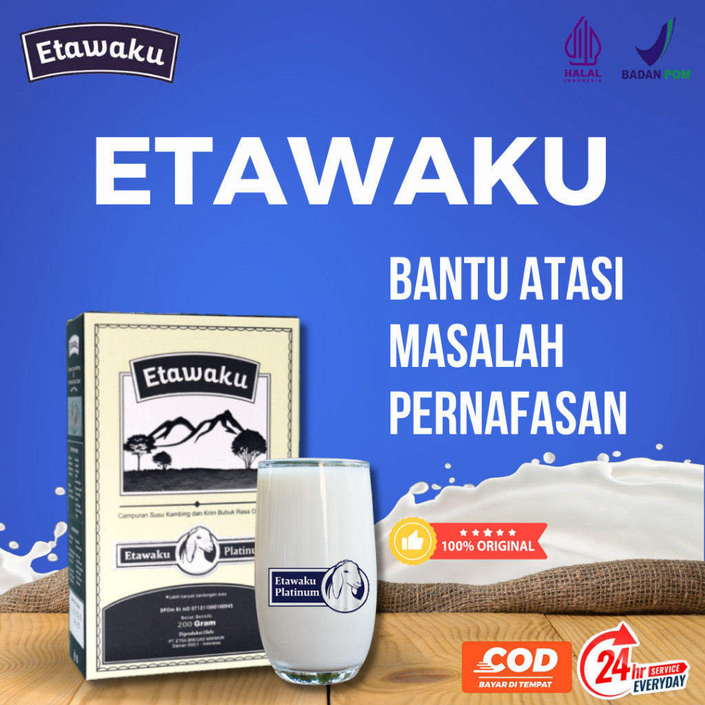 

ETAWAKU Susu Kambing 200gr Original - Bantu Atasi Gangguan Pernafasan dan Kesehatan Tulang
