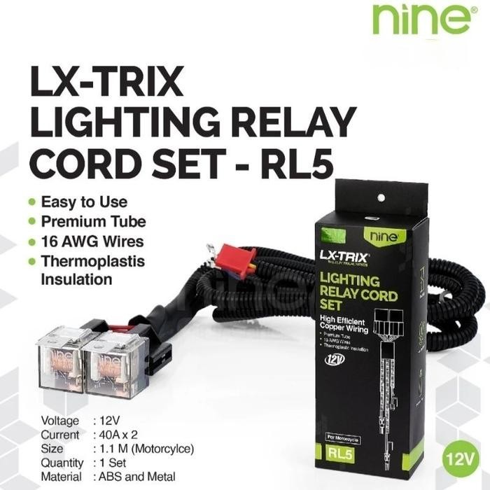 Relay Lampu Tembak MOTOR Luminos RL5 LX Trix 2 x 40A Luximos Kabel Relay Set Lampu Sorot Projektor -
