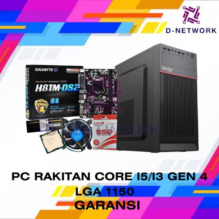 PC RAKITAN CORE I7/I5/I3 RAM 8GB SSD BARU HASWELL 1150 - CORE I7