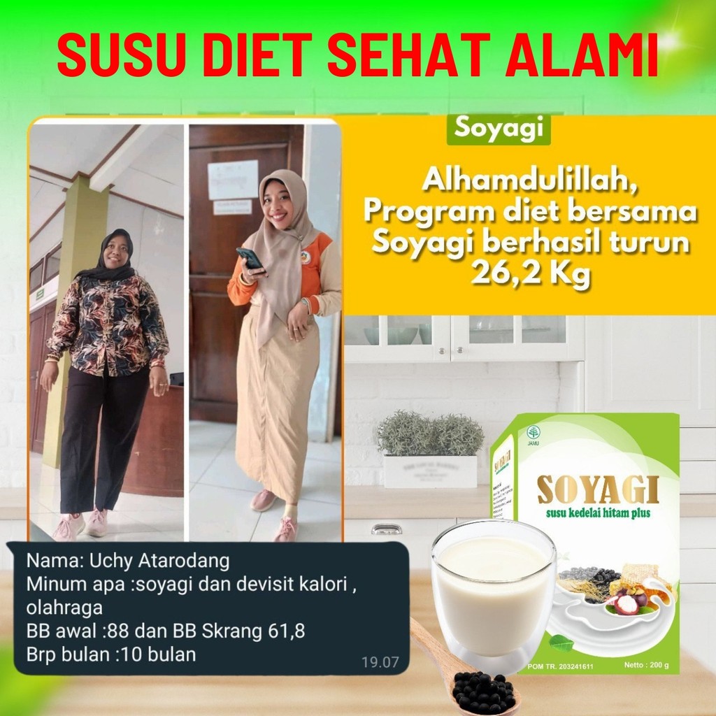 

SOYAGI Kedelai Plus Herbal Susu Diet Pengganti Makan Pelangsing ampuh mengecilkan perut buncit