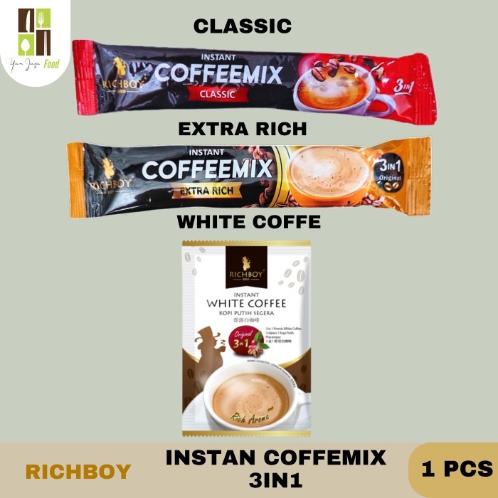 

Richboy Coffemix 3 in 1 20g - 1 PCS / Classic / Extra Rich / White Coffe / Kopi Instan / Import Malaysia / Minuman Serbuk Kopi