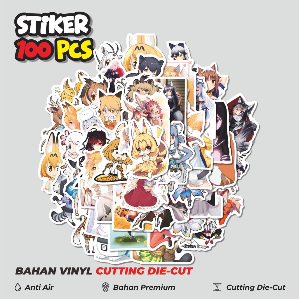 

Terbaru! 50 pcs Sticker Kartun Kemono Friends Stiker Dekorasi Lucu Kreatif untuk Notebook, Skateboard, HP