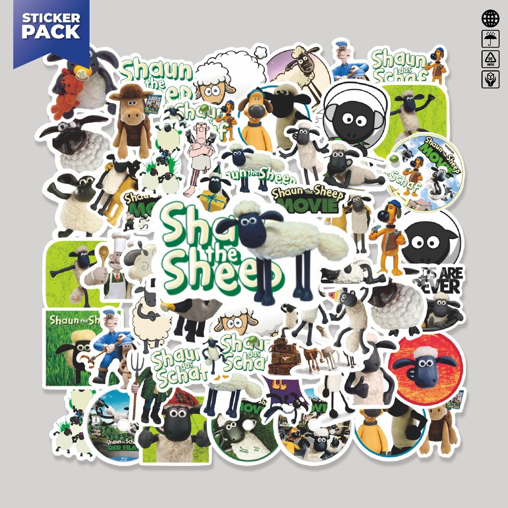 

Terbaru! 50 pc Sticker Kartun Shaun The Sheep Sticker Aesthetic Vinyl Anti Air Dekorasi Sticker Laptop Buku Journal Koper Helm Casing HP Gitar Helm Skateboard