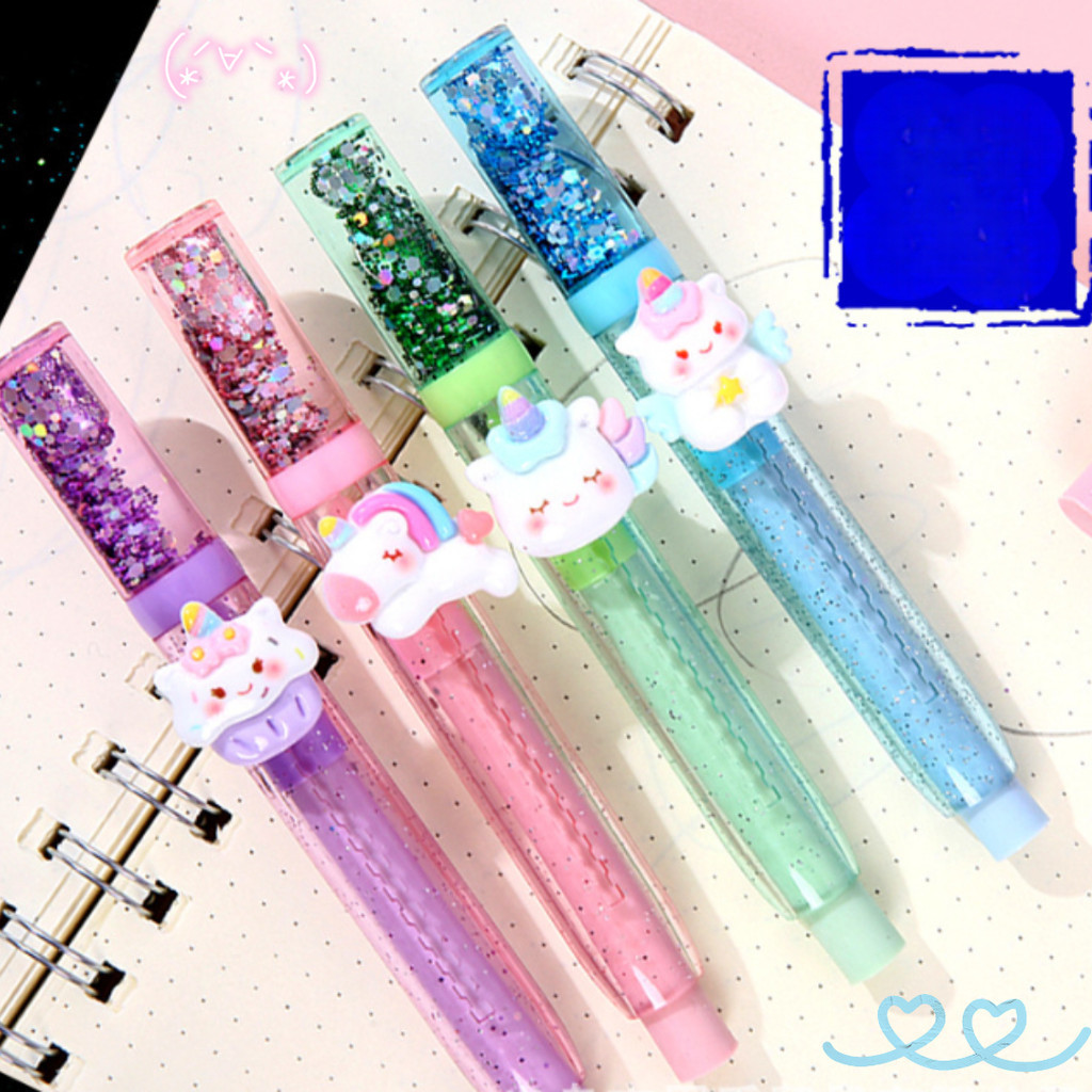 

PENGHAPUS MEKANIK SLIDE UNTUK PENSIL DENGAN KARAKTER KARTUN UNICORN 3S YANG LUCU GLITTERY