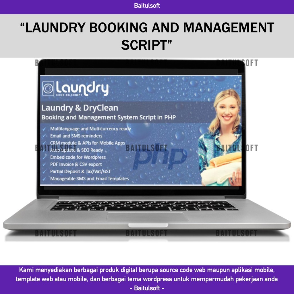 SOURCE CODE APLIKASI WEB LAUNDRY BOOKING AND MANAGEMENT SCRIPT D459 BAITULSOFT