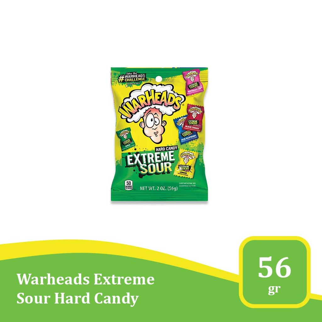 

Warheads Extreme Sour Hard Candy 2 oz - permen asam import USA