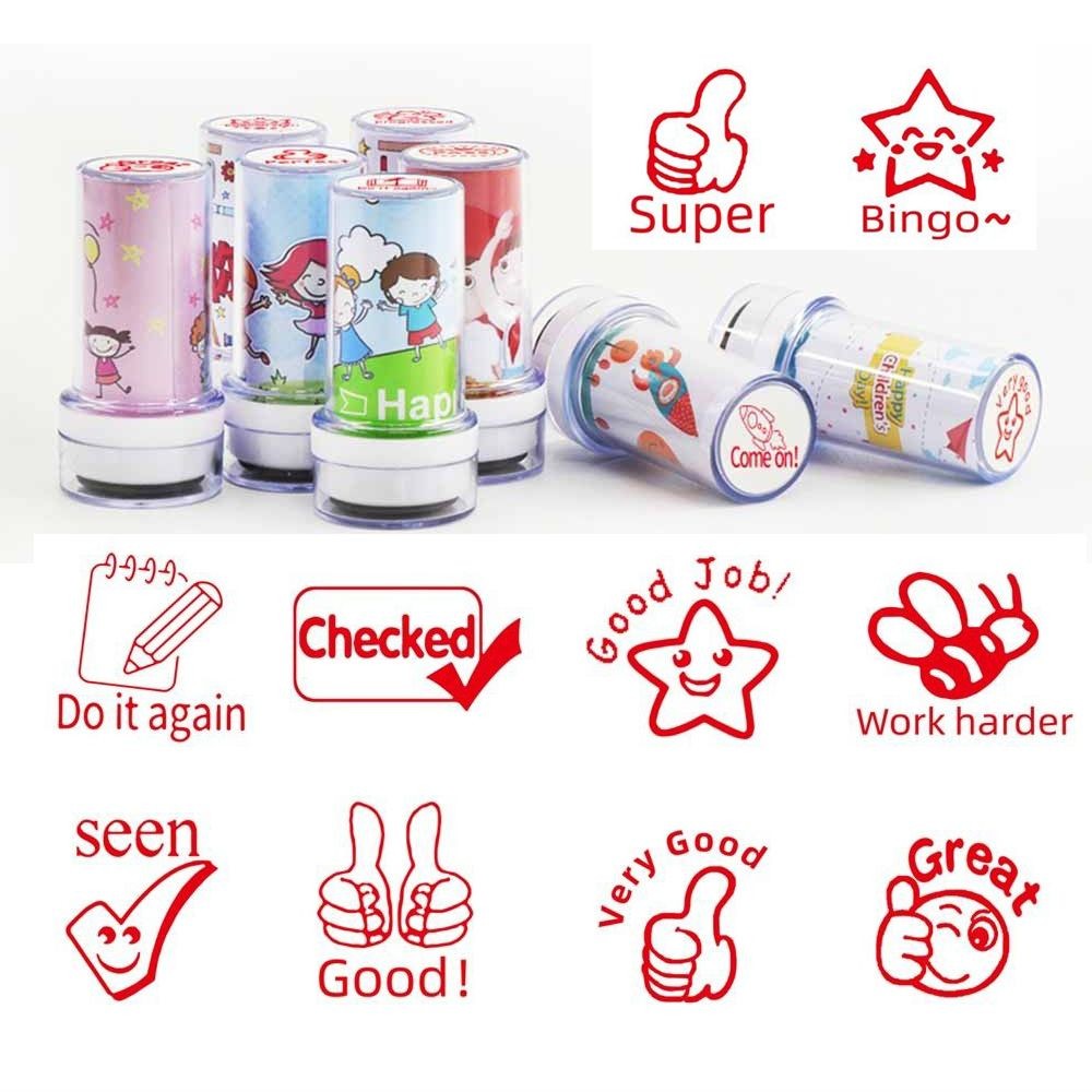 

1Pc English Commentary Stamp School Student Encouragement Seals English Photosensitive Chapter Comment Reward Kids Gifts Stamp
