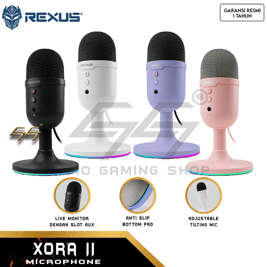 Rexus Xora II Mic Condenser USB RGB Microphone Streaming Podcast Gaming PC Laptop