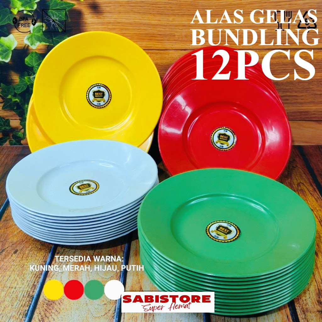 TATAKAN GELAS PLASTIK Bundling 12pcs (1 LUSIN) BPA FREE / Lepek Plastik / Alas Gelas Plastik