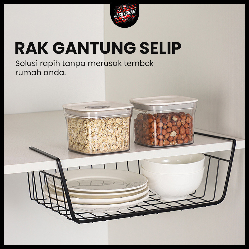 JC  Rak Gantung Keranjang Selip Lemari Besi Serbaguna