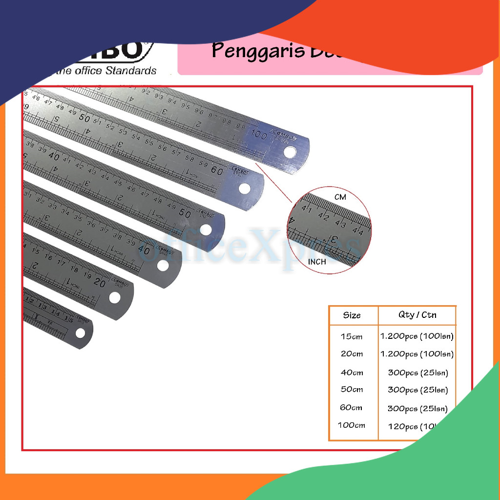 

COD Penggaris Besi 100cm / Metal Ruler 100cm / Mistar Besi 100cm / Penggaris Besi 1 Meter HOTT