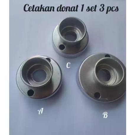 CETAKAN KUE DONAT ALMUNIUM 3 UKURAN BERBEDA SENDOK TAKAR SET 5 UKURAN BERBEDA