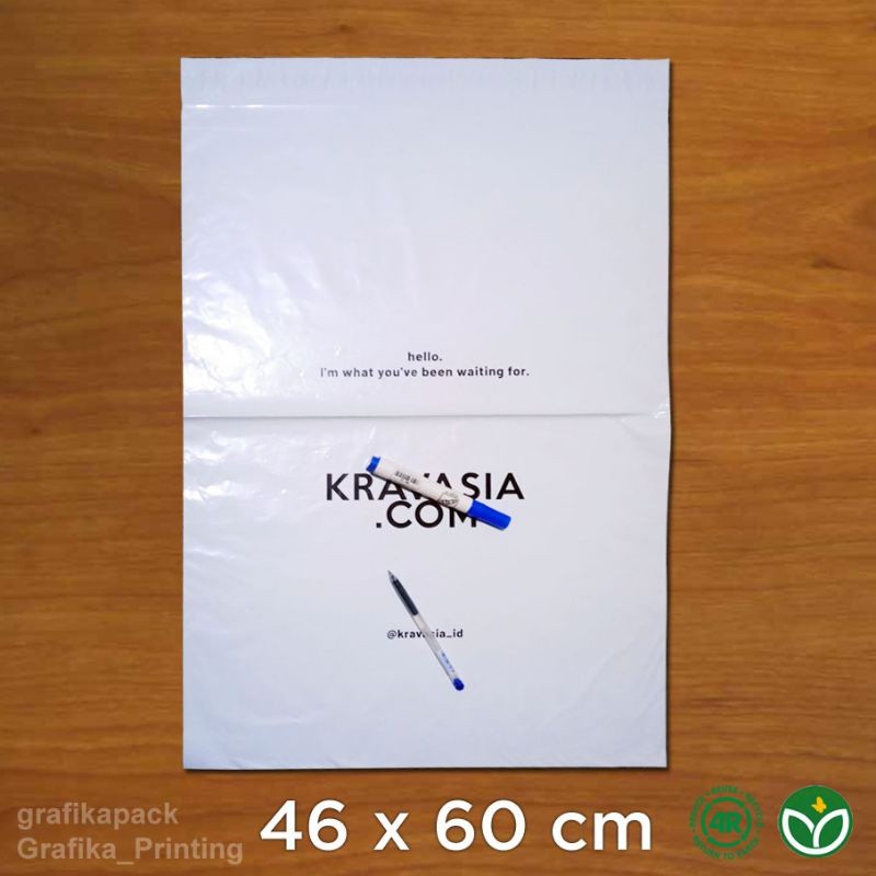 Custom Plastik Polymailer Ramah Lingkungan 46 x 60 cm