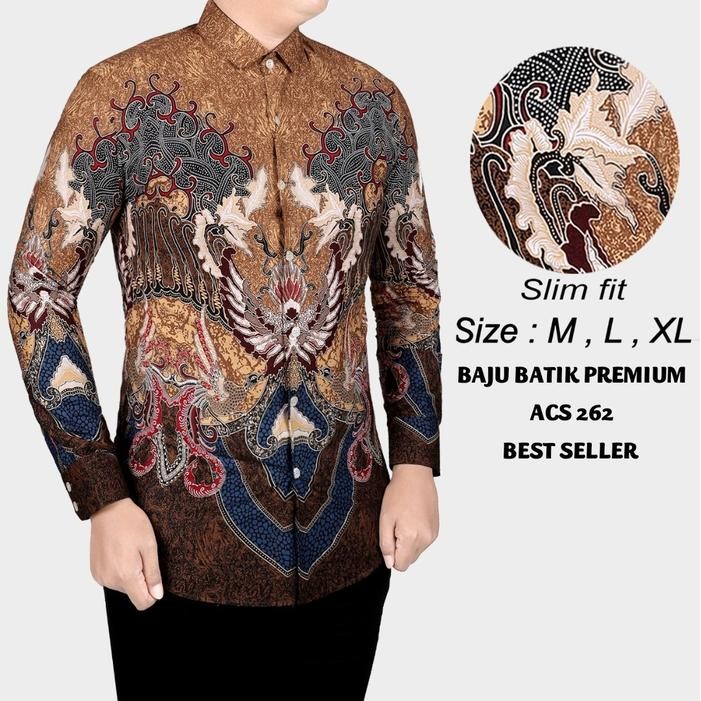 KEMEJA BATIK PRIA SLIM FIT / BAJU BATIK PRIA SLIM FIT ACS262