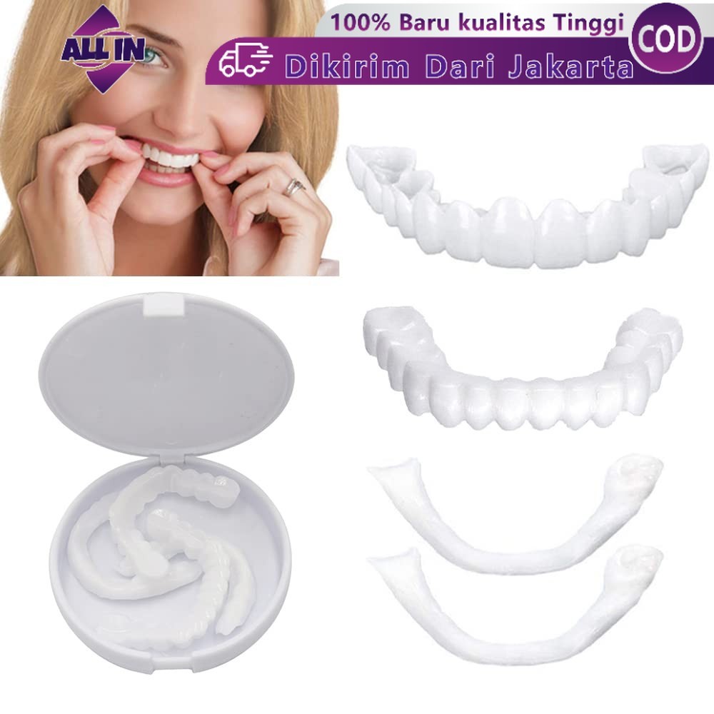 Snap on Smile Gigi Palsu Atas Bawah Pria Wanita Snap on Smile Veneers Gigi Perfect Smile Gigi Tiruan