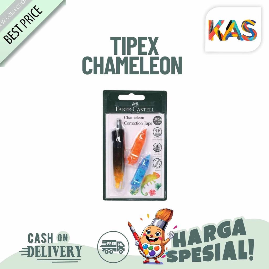 

Correction Tape Faber Castell Motif Chameleon Free Refill 2 (163328R, 163351R, 163399R )