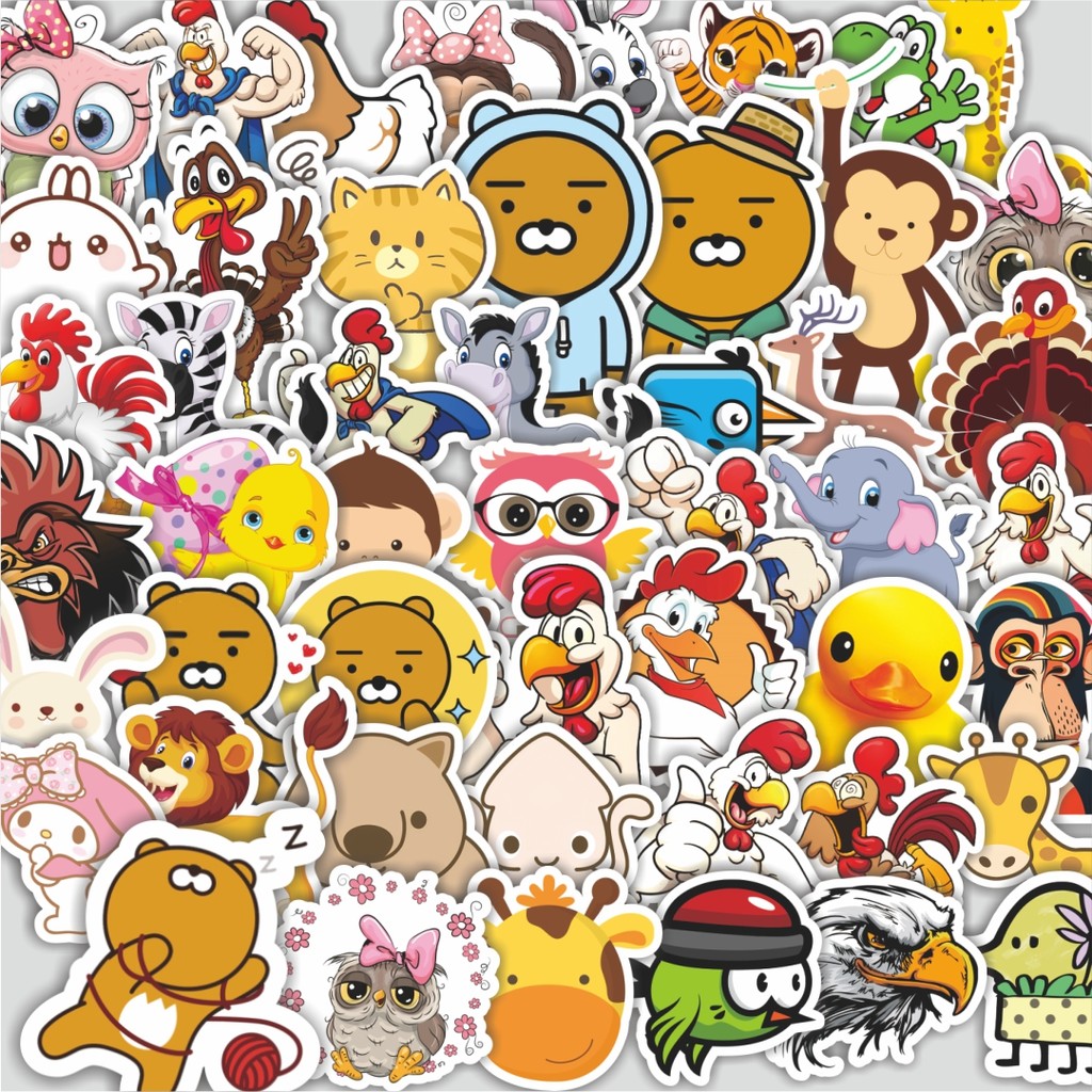 

Stiker Cutting Pack Stiker Kartun Hewan Lucu Isi 100Pcs Series Aesthetic Lucu Keren Untuk Koper Bahan Vynil