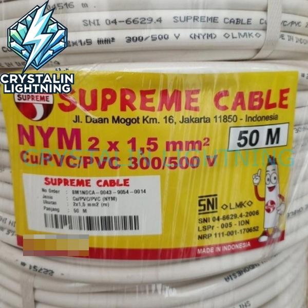 Kabel Supreme NYM 2x1.5 Kabel Listrik Supreme NYM Supreme 2x1.5 - 50MTR PER ROLL