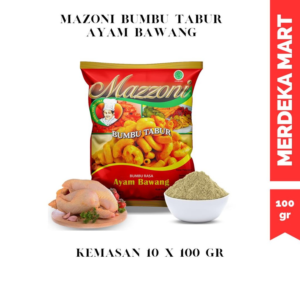 

(10 PCS) Mazzoni Bumbu Tabur All Varian 1 KG Masakan Spices Penyedap Rempah Jamur Bahan Bubuk Msg