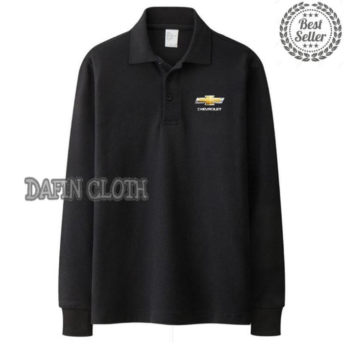 Longsleeve Polo shirt Kaos Kerah Pria Lengan Panjang Chevrolet Terbaru Kaos Big Size Polo Big SIze -