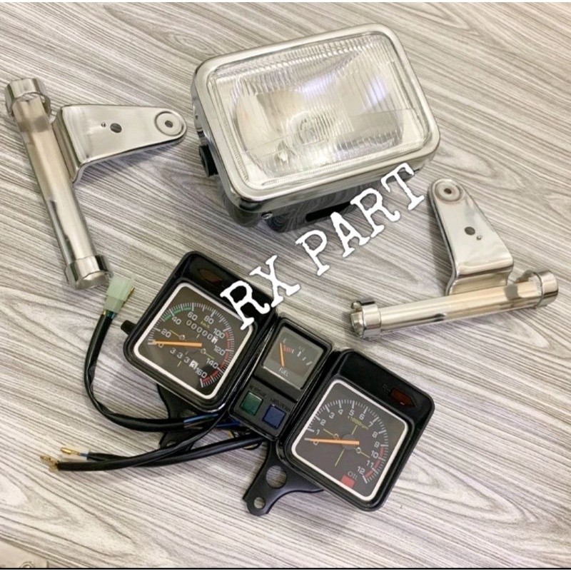 Paket Set Rx King Cobra Lampu Depan Breket Lampu Dan Spidometer Rx King Cobra Rx King Lama