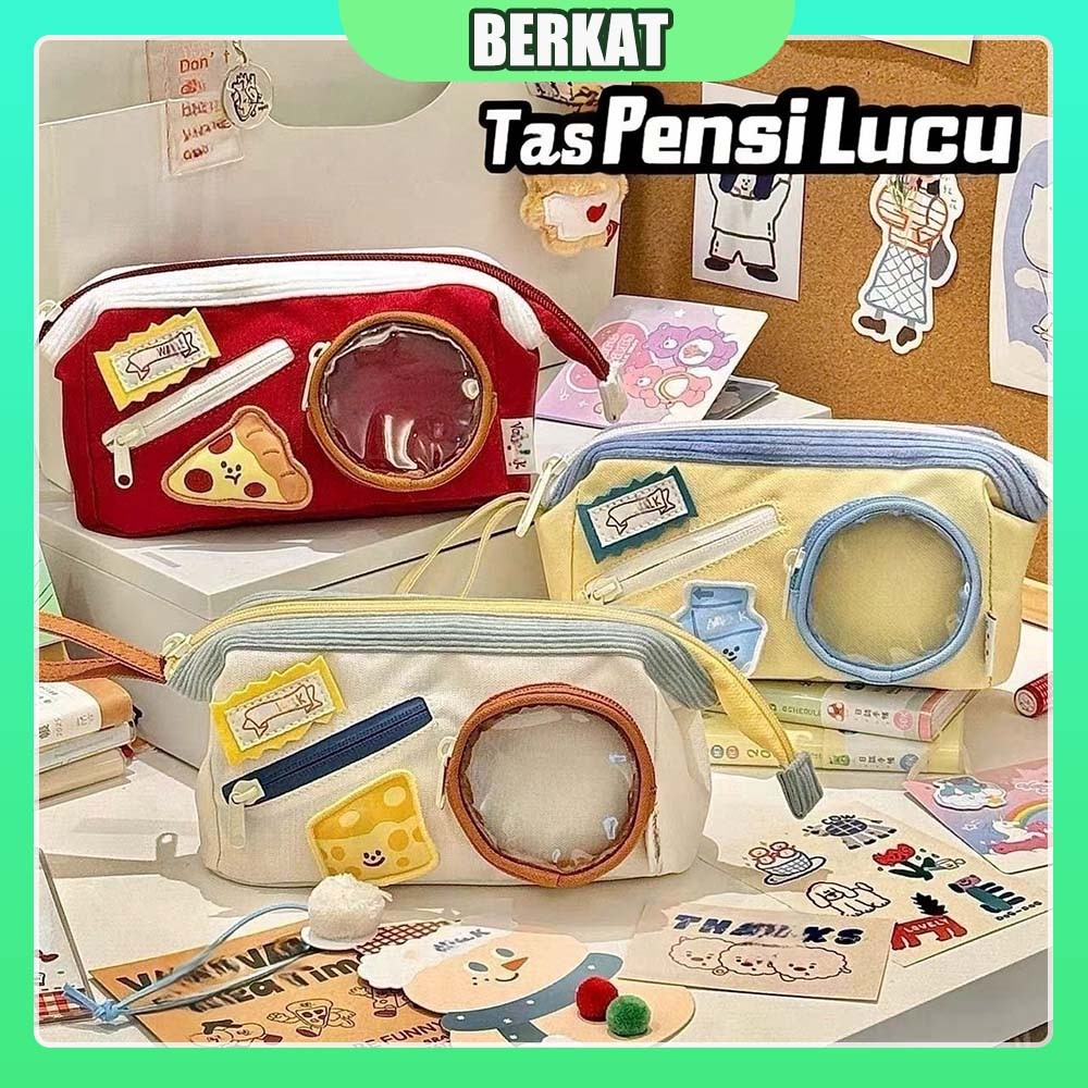 

Tas Pensil Pizza Susu Lucu Tempat Pensil Aesthetic Kotak Pensil Kanvas Pouch Korea Tempat Pensil