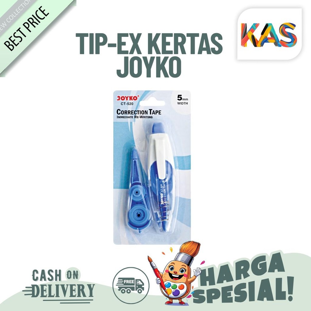 

Correction Tape / Tip-ex Kertas Joyko CT-520 Pita Koreksi