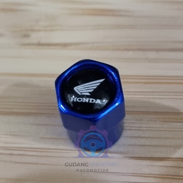 TUTUP PENTIL BAN LOGO HONDA MOTOR SPORT - BLUE