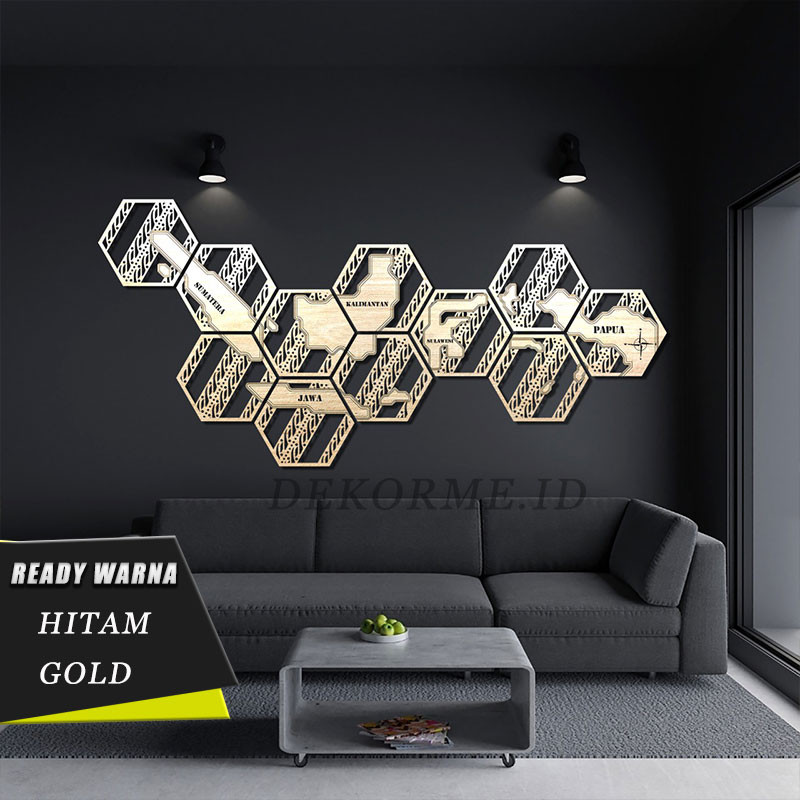 Hiasan dinding dekorasi rumah aesthetic motif peta indonesia