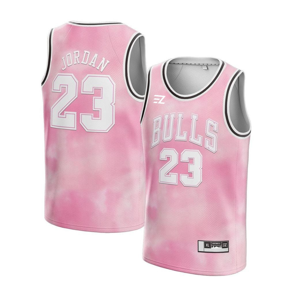 [ORIGINAL] Jersey MJ  Jordan Bulls #23 PINK WHITE PUTIH - Swingman Baju Kaos TShirt Atasan CustomCO