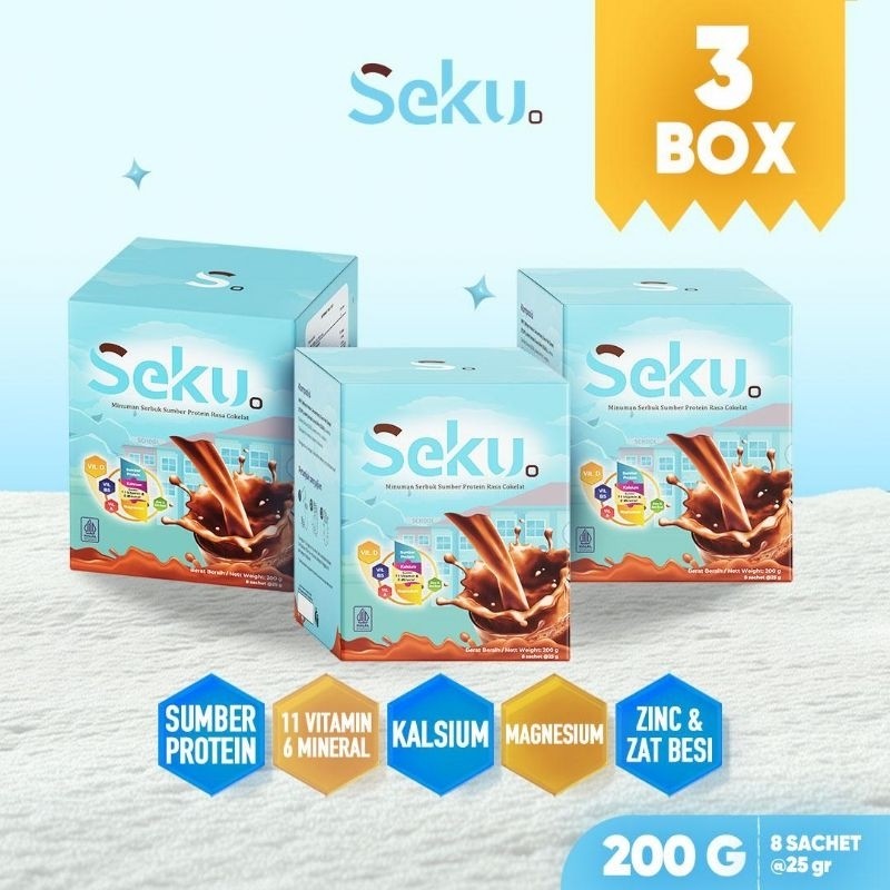 

[PAKET 3 BOX] Susu SEKU Tumbuh Optimal(25gr) - isi 8 sachet