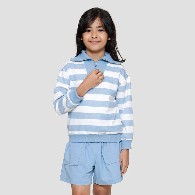 Little M Zipper Stripe Sweater Anak Perempuan 122375234
